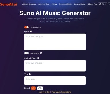 SunoAI音乐生成器