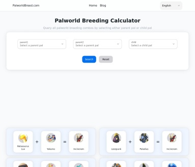 Palworld Breeding Calculator